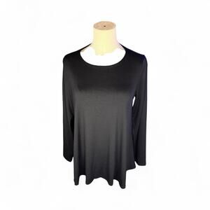 Eileen Fisher Black Long Sleeve Tunic Top Shirt S/P